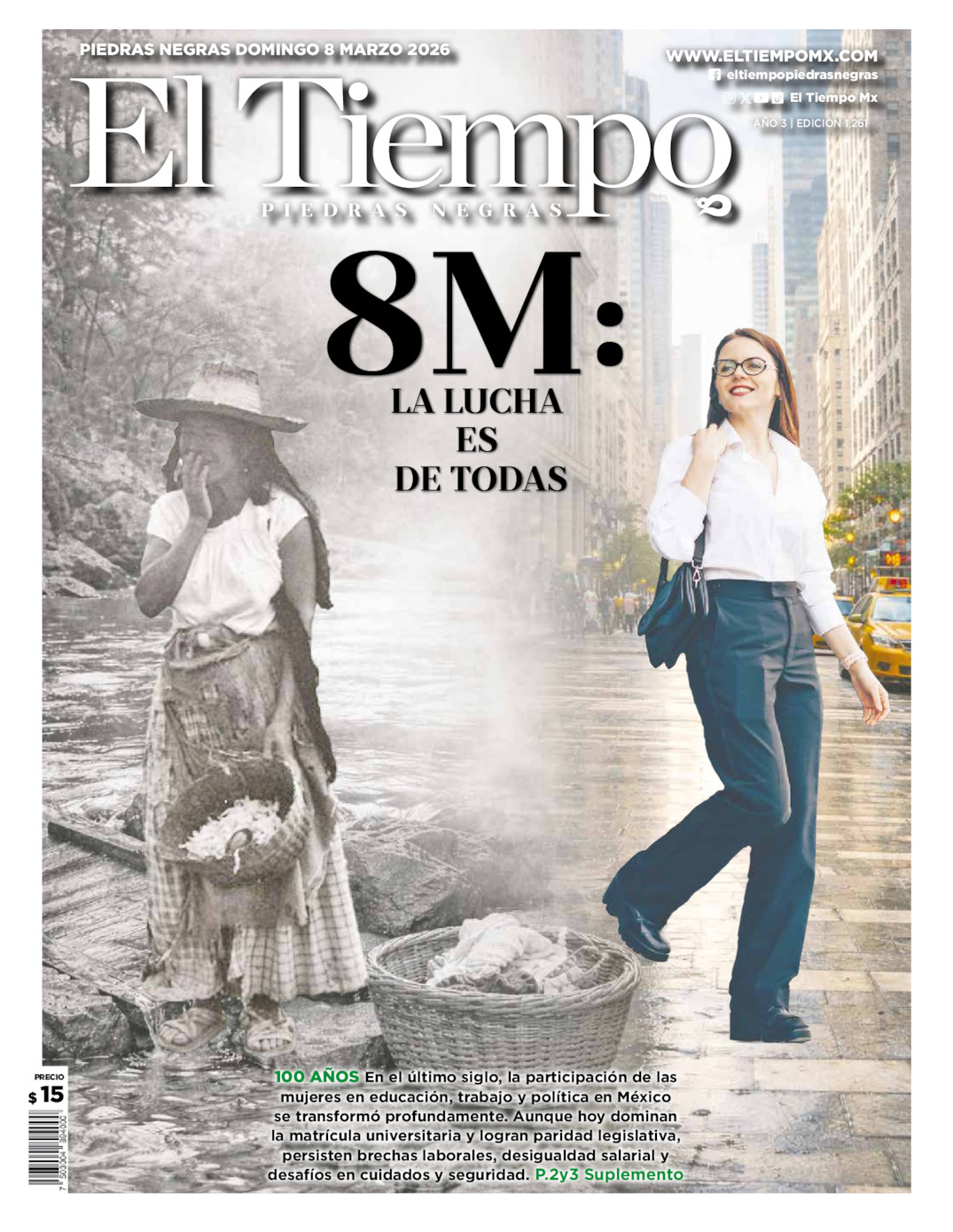 Edición impresa: Portada del domingo 08 de marzo de 2026, El Tiempo de <strong>Piedras Negras</strong>